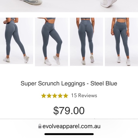 NWOT Evolve Apparel Super Scrunch Crimson Red Leggings - Picture 10 of 10